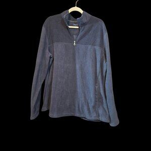 Croft & Barrow Navy Blue Quarter Zip Fleece Pullover Size XL